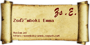 Zsámboki Emma névjegykártya